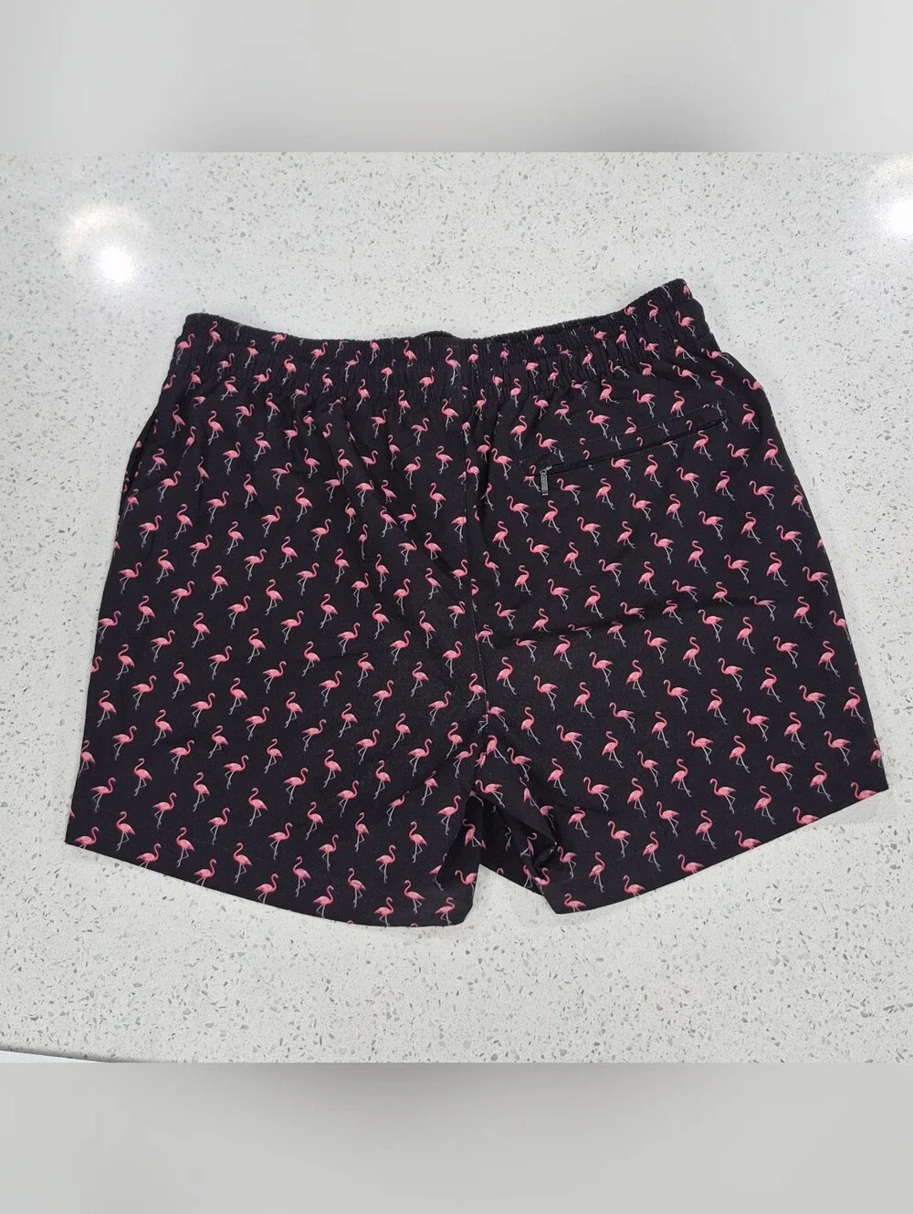 Men's Black Flamingo Swim Trunks